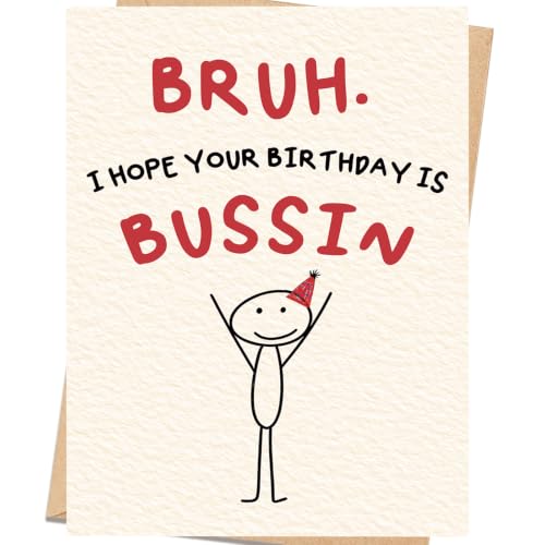 Funny Gen Z Birthday Card for Teens - BRUH Meme Slang
