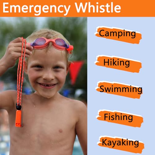 9 Pack Emergency Whistle, 120db Safety Whistle Survival Shrill Loud for Camping Hiking Hunting Boating Fishing Life Vest Jacket Rescue Signaling Kids Lifeguard