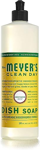 Mrs. Meyer’s Honeysuckle Dish Soap Refill 64oz - Plant-Based, Cruelty-Free