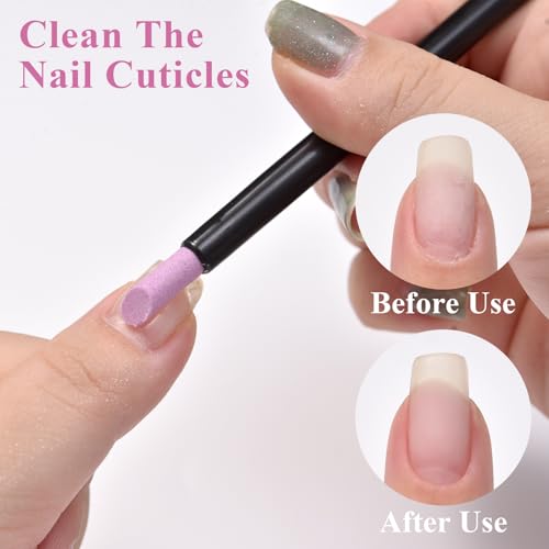 10Pcs Pumice Stone Nail File Cuticle Remover Pen Manicure Tool