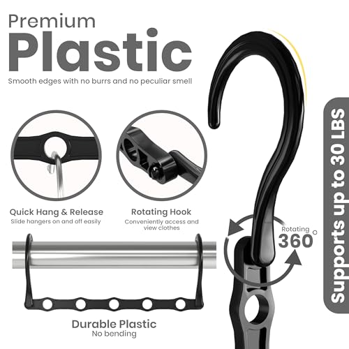 Utopia Home Space Saving Hangers – 10 Pack Collapsible Black Closet Organizers