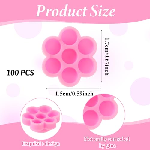 JJUNW 100-Piece Lash Glue Holder Flower Cups for Eyelash Extensions