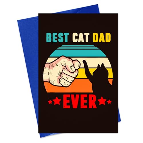 Funny Cat Dad Father's Day Card - 4x6 Greeting Card with Envelope