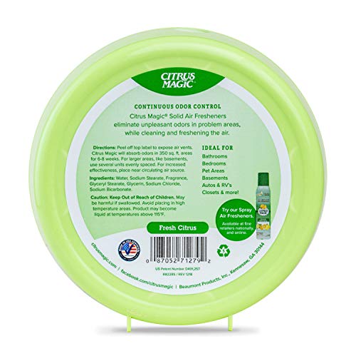 Citrus Magic Solid Air Freshener - Fresh Citrus Scent, 8 oz