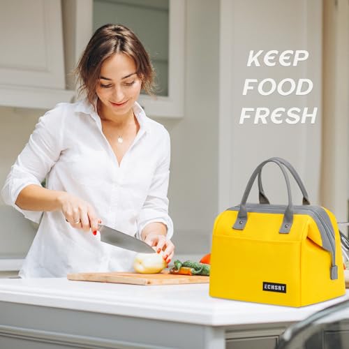 Large Insulated Lunch Bag for Women & Men 10L Leakproof Cooler Tote Yellow
