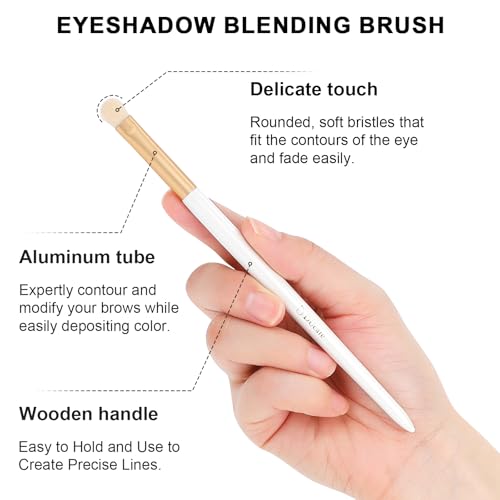 DUcare Fluffy Eyeshadow Blending Brush - Vegan Makeup Brush for Cream and Powder