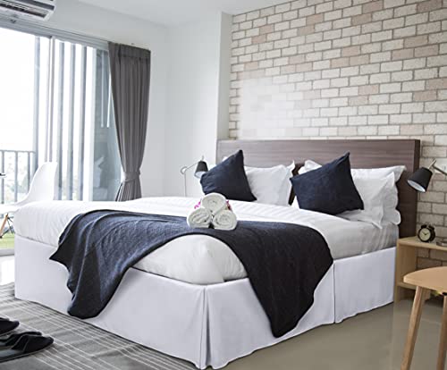 Utopia Bedding European Single Valance Sheet White - Pleated, Microfiber, Fits Under Mattress & Floor