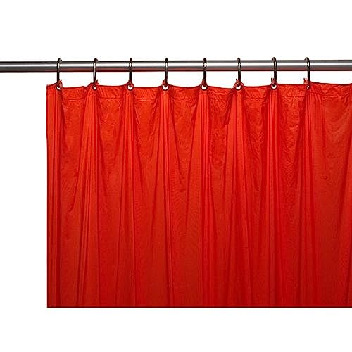 Dependable Industries Essentials Magnetic Shower Curtain Liner - 70x72 Red