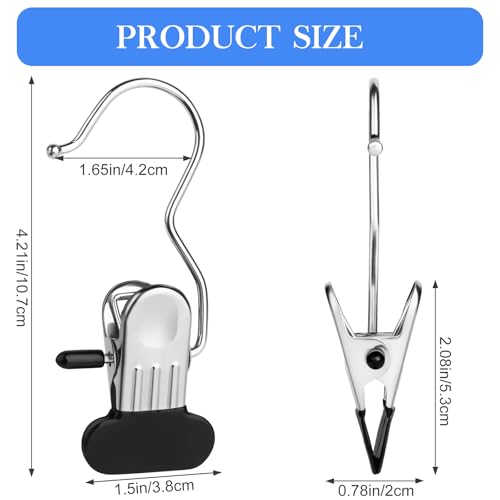 25-Piece Stainless Steel Laundry Hook Hangers with Clips
