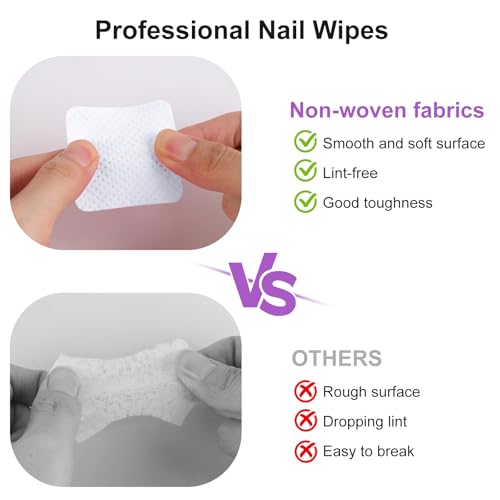 Lint-Free Nail Cotton Pads and Pump Dispenser Bottle Set