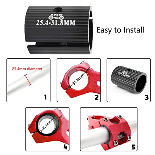 1Pair Bike Handlebars Shim Bicycle Clamp Spacers 25.4-31.8MM Conversion Adapter Cycling Aluminum Alloy Stems Reducer Mountain Bike Parts and Components