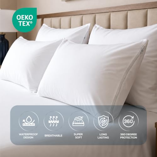 Utopia Bedding Waterproof Pillow Protectors (Set of 40) - Bed Bug & Dust Mite Proof, Standard Size