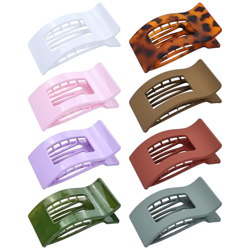Lawie 8-Piece Flat Hair Clips Acrylic French Hair Barrettes