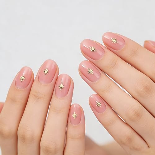SONGJIE 200 Pcs 3D Gold Star Nail Charms Alloy Art Decorations