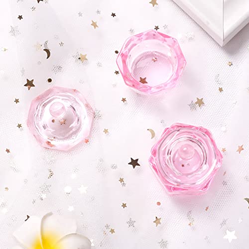 Glass Nail Dappen Dishes with Lids 2 Pcs Powder Liquid Holders