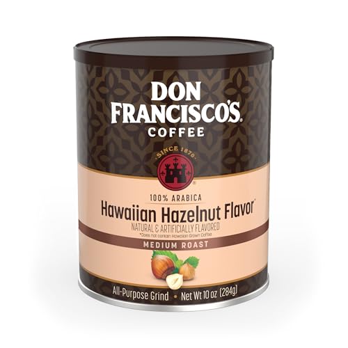 Don Francisco's Hawaiian Hazelnut Ground Coffee, 10 OZ - Medium Roast, 100% Arabica