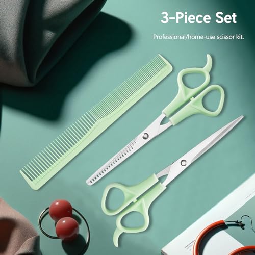 Kootinn Professional Hair Cutting Scissors and Thinning Shears Set 6 Inch