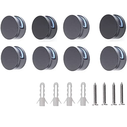 Zinc Alloy Round Mirror Clips - 8 Pcs Wall Mount Bracket Set