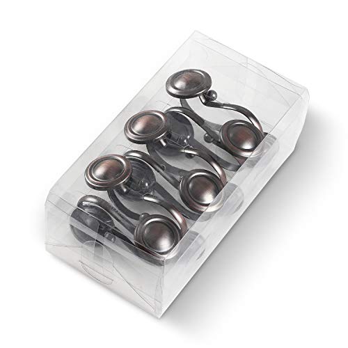 CHICTIE Oil Rubbed Bronze Shower Curtain Hooks - Set of 12 Rustproof Rings