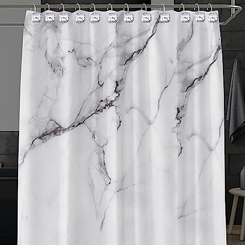 EleCharm 12PCS Clear Decorative Crystal Shower Curtain Hooks Stainless Steel Rust-Resistant