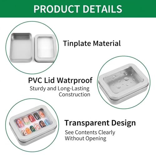ZJO 8-Piece Press on Nail Storage Box Set with Adhesive Tapes