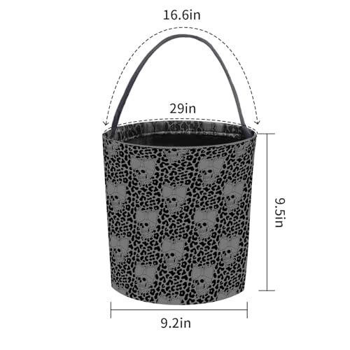 Joyly Halloween Boo Basket - Collapsible Skull Candy Tote for Kids