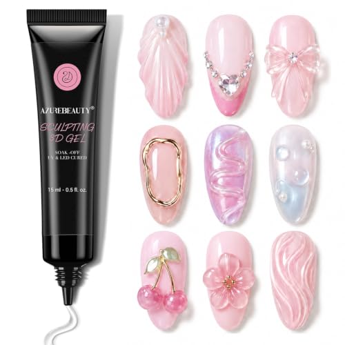 AZUREBEAUTY 3D Sculpting Gel for Nail Art, 15g Clear Molding Glue