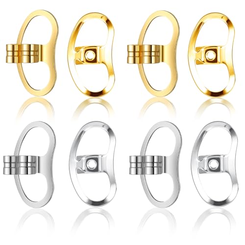 BOHUIZ 16 Pcs Locking Earring Backs for Heavy Earrings & Droopy Lobes