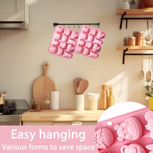 Animal Silicone Molds Set of 2 - 12 Cavity for Chocolate & Candy