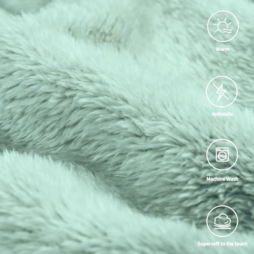 Felesha Fingal Aqua Plush Fleece Throw Blanket 50x60 Inches Cozy Couch Bed