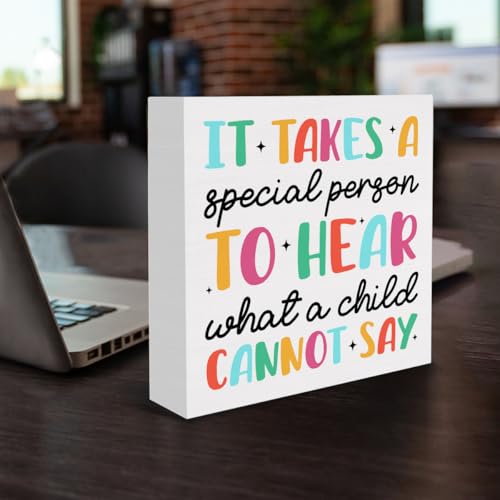Thank You Gift for Special Education Teacher - T02 Wood Block Sign 5"x5"
