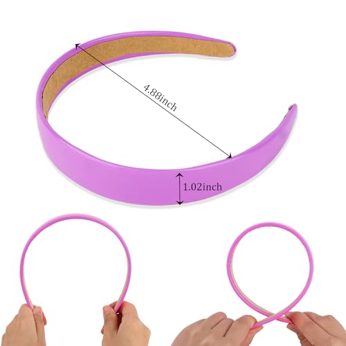AMCAMI 1-Inch Wide PU Leather Headband Non-Slip Hair Accessory