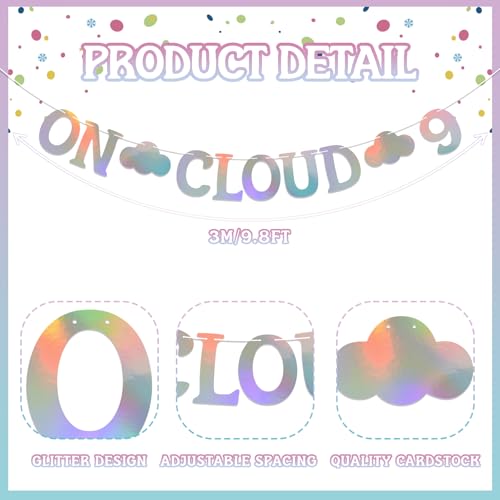 Holographic On Cloud 9 Birthday Decorations for Girls