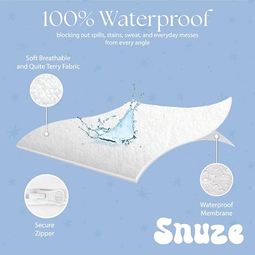 Snuze Waterproof Terry Pillow Protector 2-Pack - Standard/Queen Size