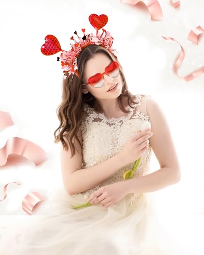 Valentine Heart Headband and Sunglasses Party Accessory Set