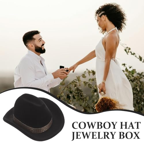 Compact Cowboy Hat Jewelry Box - Western Style Organizer