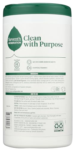 Seventh Generation Multi-Surface Cleaning Wipes - Lemon Zest, 70 Count