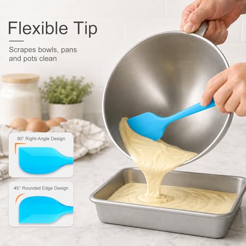 LeviLevo 6-Piece Seamless Silicone Spatula Set - Heat Resistant & Nonstick