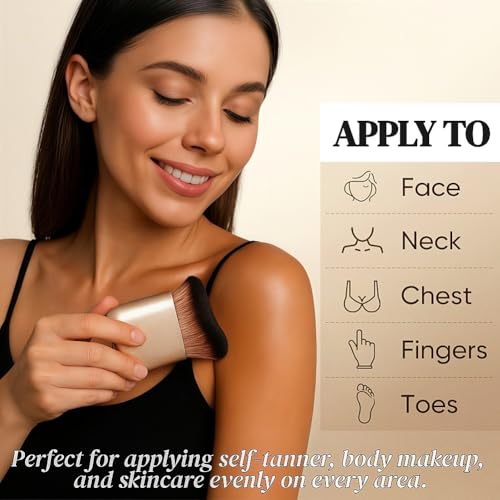 Shiichen Angled Kabuki Foundation Brush for Face and Body - Ultra Soft Vegan Makeup Brush