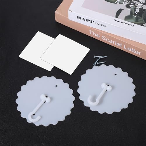 Adhesive Ceiling Hooks for Mosquito Nets - 2 Pack White Canopy Mounts