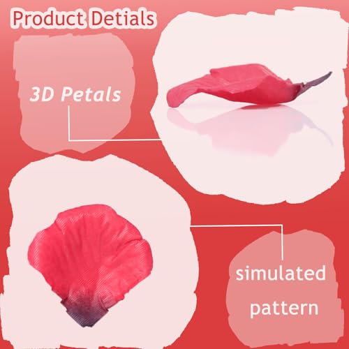 Grever 1000 Pcs Artificial Silk Rose Petals for Romantic Decor