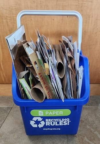 Recycling Bin Sticker Set for Paper, Plastic, Glass & Metal