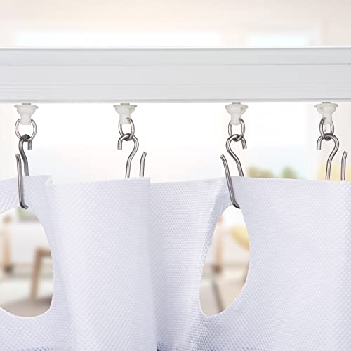Jetec Curtain Track Gliders and Hooks Set - 60 Pcs, Delicate Style