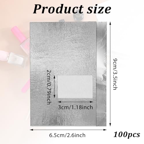 Giantree Nail Polish Remover Foil Wraps with Cotton Pads - 100 Pcs