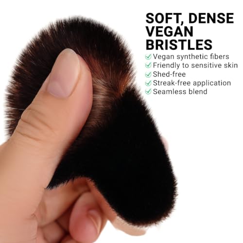 Shiichen Angled Kabuki Foundation Brush for Face and Body - Ultra Soft Vegan Makeup Brush