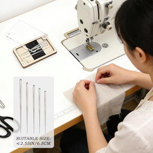 HINGTAI Wooden Magnetic Needle Holder Case with Clear Lid - 1Pcs