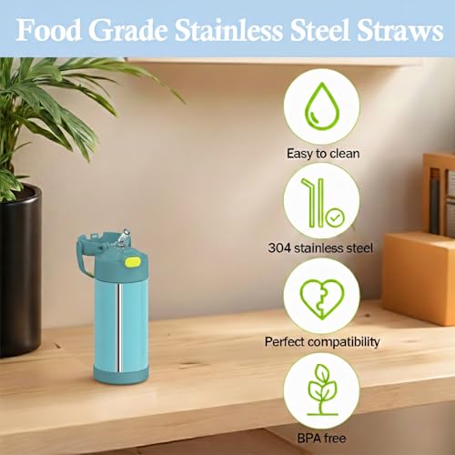 Reusable Metal Straws for Thermos Funtainer 12 oz Bottle