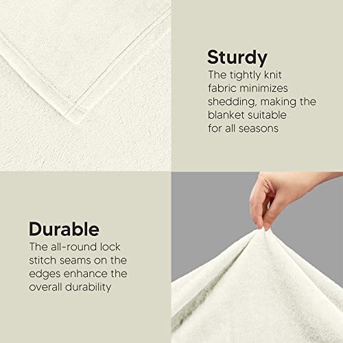 Utopia Bedding Ultra Soft Ivory Fleece Throw Blanket (50x60 Inch)