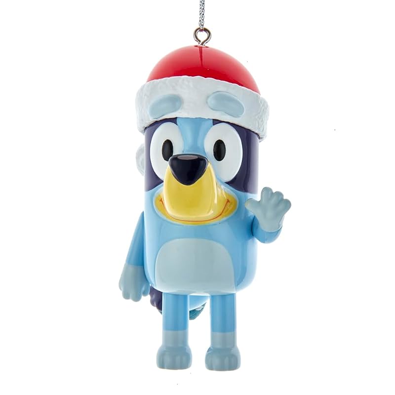 Bluey Santa Hat Blow Mold Ornament - 3.3in Officially Licensed