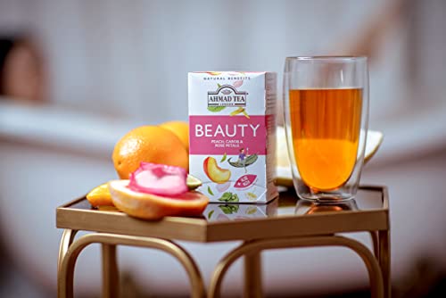 Ahmad Tea Beauty Herbal Tea - Peach & Aloe Vera Blend, 20 Tea Bags